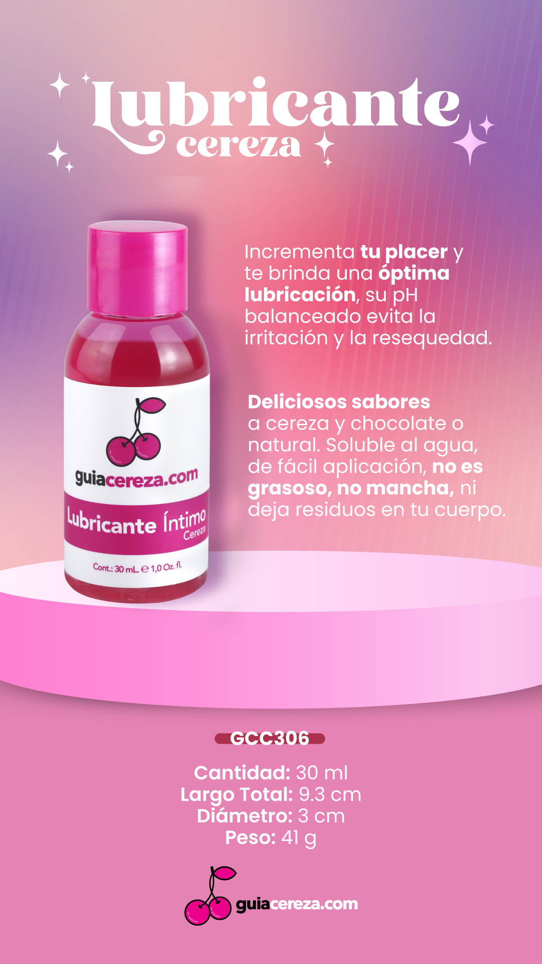 LUBRICANTE GUIA CEREZA 30ML SEN - Image 2